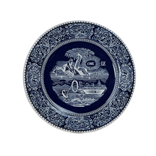 Coffret de 4 assiettes dessert rébus - Les dépareillées bleu 