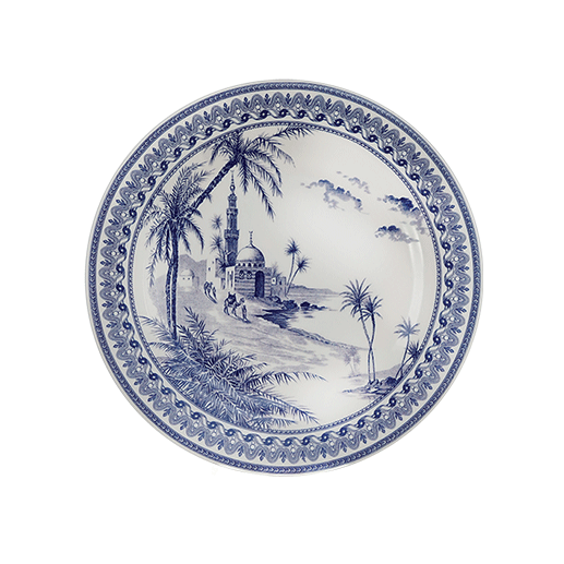 Coffret de 4 assiettes dessert vues d'Orient - Les dépareillées bleu