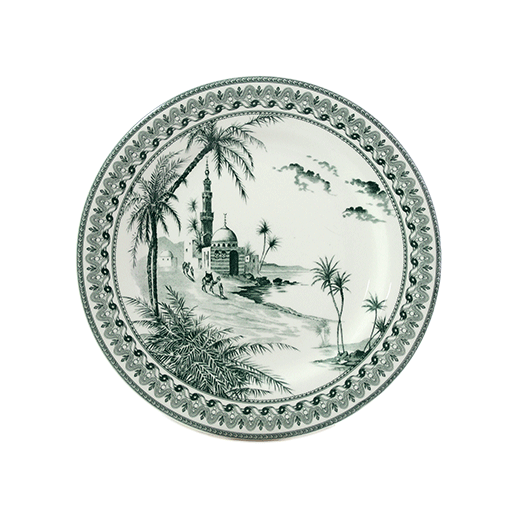 Coffret de 4 assiettes dessert vues d'Orient - Les dépareillées vert