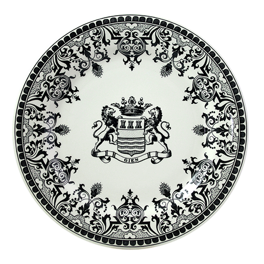 Coffret de 4 assiettes plates blason - Les dépareillées vert 