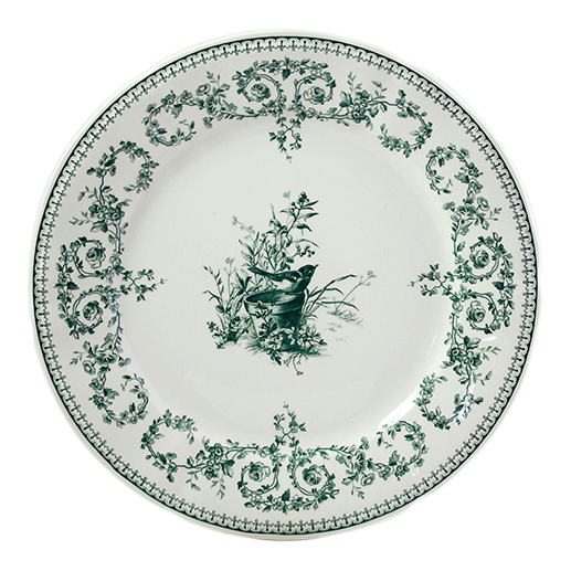 Coffret de 4 assiettes plates oiseau - Les dépareillées vert 