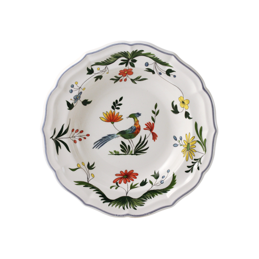 Box of 4 rim soup plates - Oiseaux de paradis