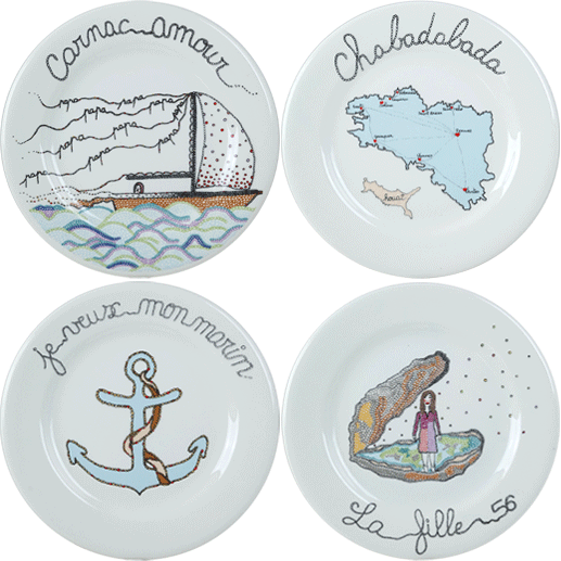 Coffret de 4 assiettes dessert assorties - La prestic ouiston