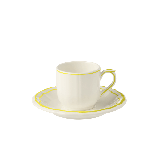Box of 2 espresso cups & saucers - Filet Lemon