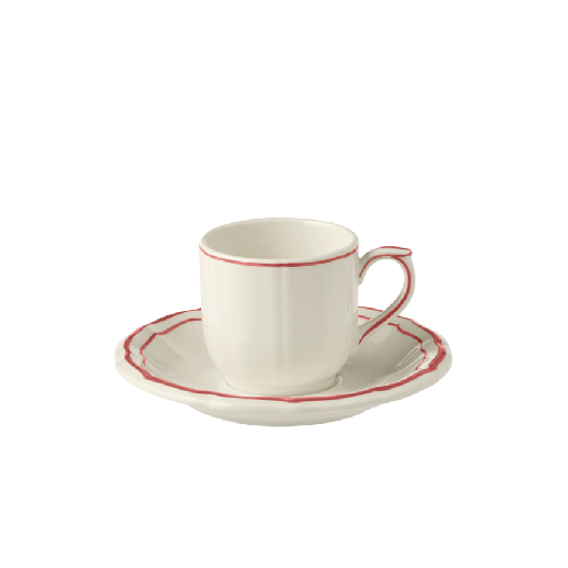 Box of 2 espresso cups & saucers - Filet Coral