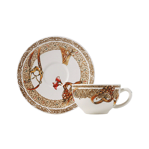 Box of 2 Tea cup & saucers - Chevaux du vent 
