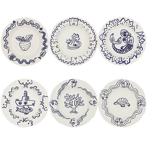 Coffret de 6 assiettes creuses assorties - L'Archipel Sentimental