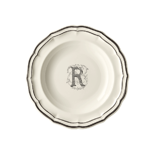Rim soup plate R - Filet Midnight Monogram
