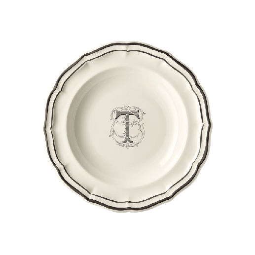 Rim soup plate T - Filet Midnight Monogram