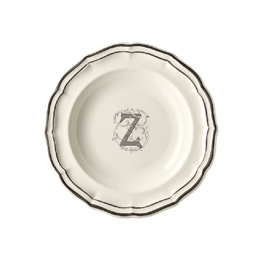 Rim soup plate Z - Filet Midnight Monogram
