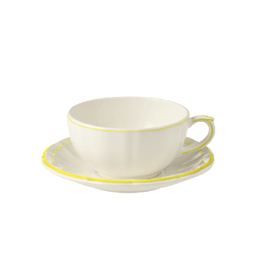Box of 2 breakfast cups & saucers - Filet Lemon