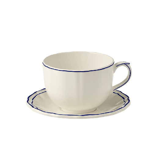 Jumbo cup & saucer - Filet Cobalt