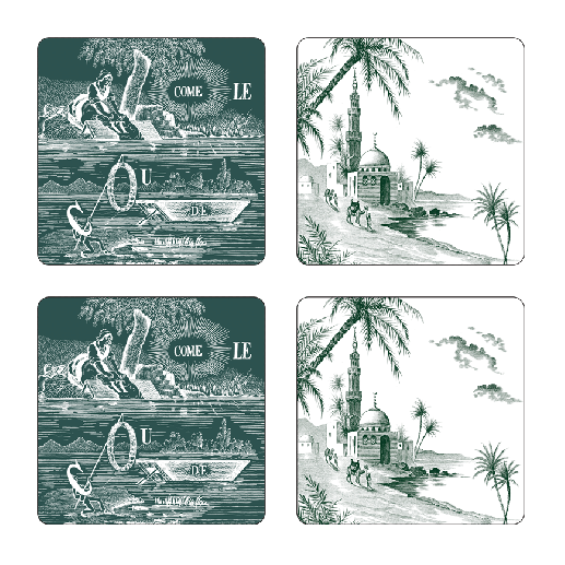 Coffret de 4 dessous de verres - Les dépareillées vert