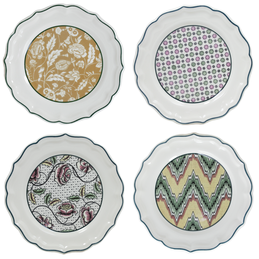 Coffret de 4 assiettes dessert assorties - Dominoté