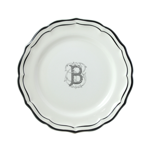 Dessert plate B - Filet Midnight Monogramm