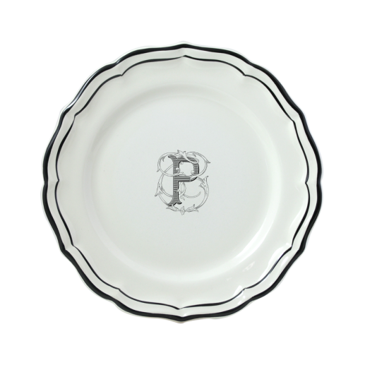 Dessert plate P - Filet Midnight Monogramm