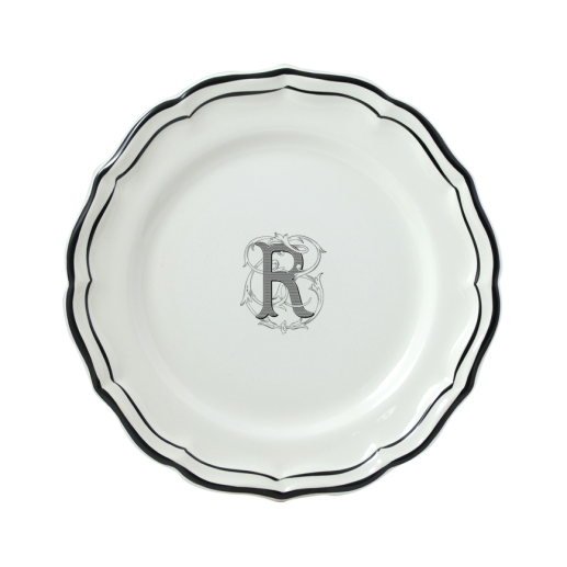 Dessert plate R - Filet Midnight Monogramm