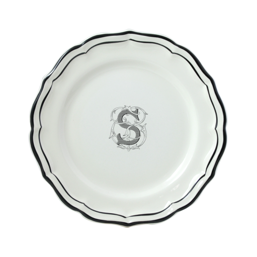 Dessert plate S - Filet Midnight Monogramm