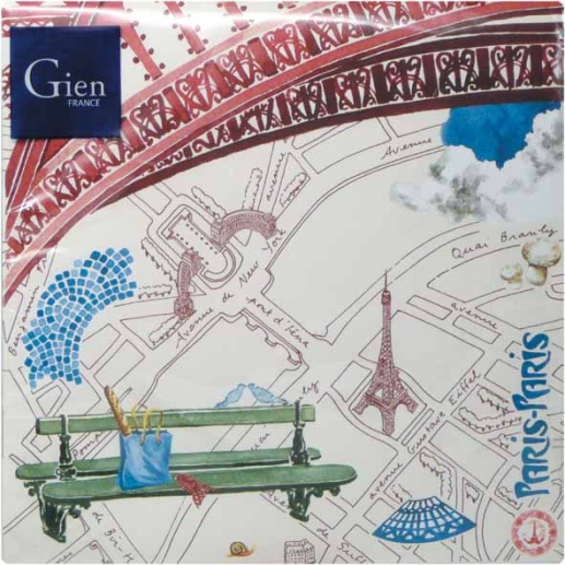 Paquet de 20 serviettes en papier - Paris Paris - 33 x 33 cm