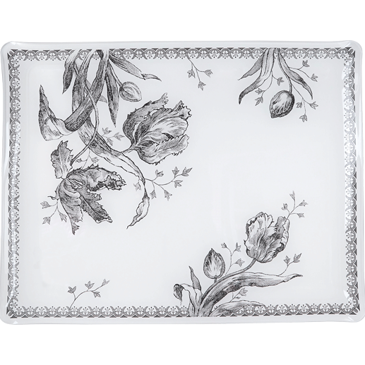 Acrylic serving tray large - Tulipes