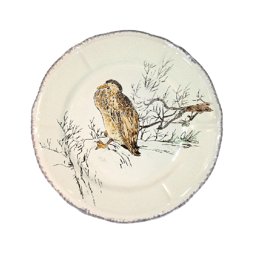 Dessert plate - brown duck - Grands Oiseaux - Ø 23,2 cm