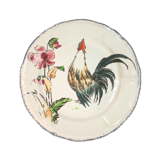 Dessert plate - strutting rooster - Grands Oiseaux - Ø 23,2 cm