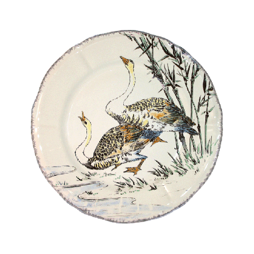 Dessert plate - greylag geese - Grands Oiseaux - Ø 23,2 cm