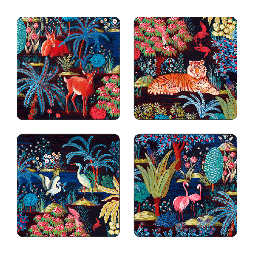Set of 4 coasters - Jardin du Palais - 10 x 10 cm