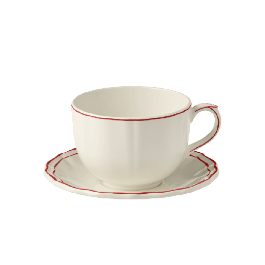 Jumbo cup & saucer - Filet Red