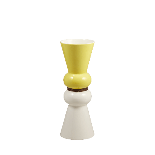 Siam vase Yellow and Kaolin White, small