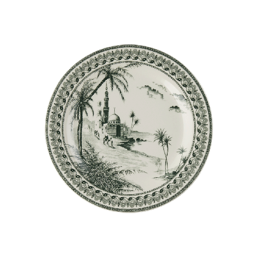 Coffret de 4 assiettes canapés Vues d'Orient - Les dépareillée vert