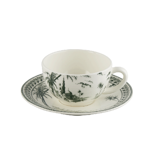 Coffret de 2 tasses & soucoupes à thé - Les dépareillées vert