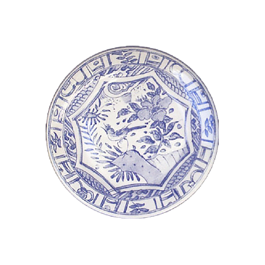 Box of 4 canape plates - Oiseau bleu