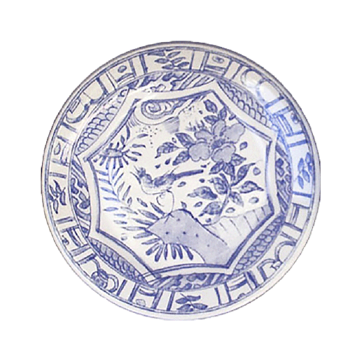 Box of 4 dessert plates - Oiseau bleu