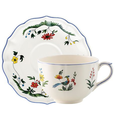 Jumbo cup & saucer- Oiseaux de paradis