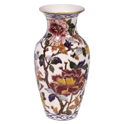 Fluted vase - Pivoines 