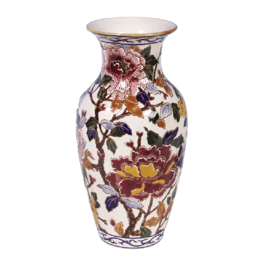 Fluted vase - Pivoines