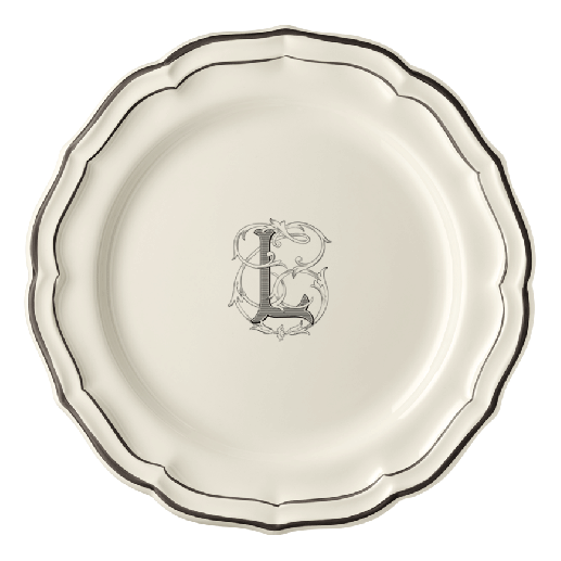 Dinner plate L - Filet Midnight Monogram