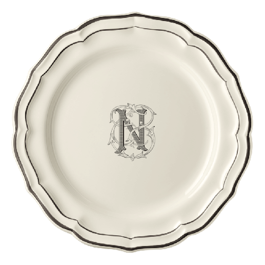 Dinner plate N - Filet Midnight Monogram