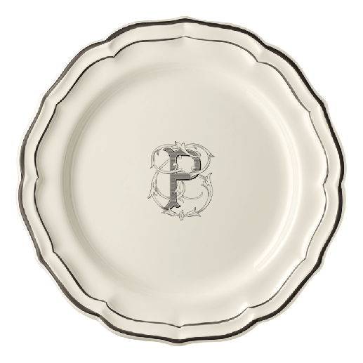 Dinner plate P  - Filet Midnight Monogram
