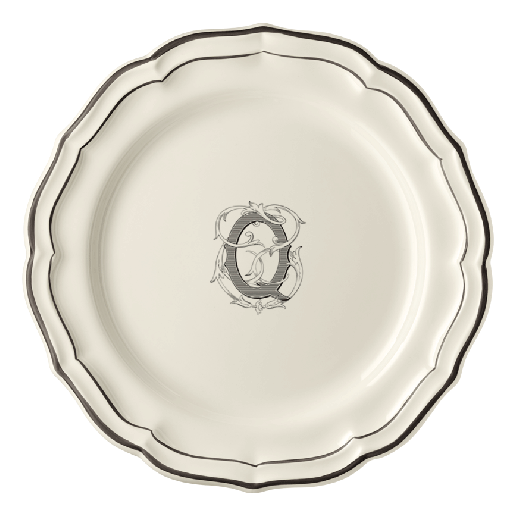 Dinner plate Q - Filet Midnight Monogramm  