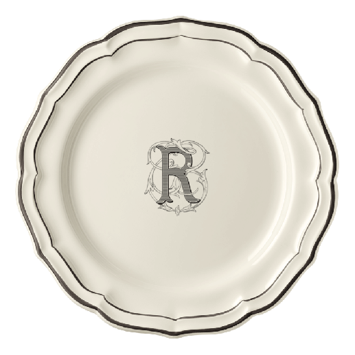 Dinner plate R - Filet Midnight Monogram