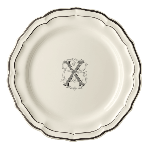 Dinner plate X - Filet Midnight Monogramm