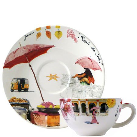 Box of 2 breakfast cups & saucers - Route des Indes 