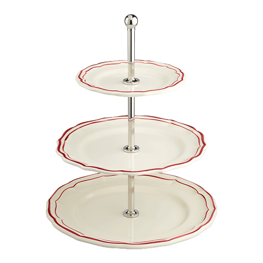 Three-tier cake stand - Filet red