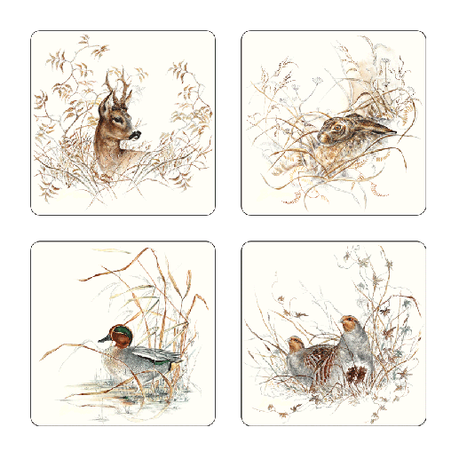 Box of 4 coasters - Sologne
