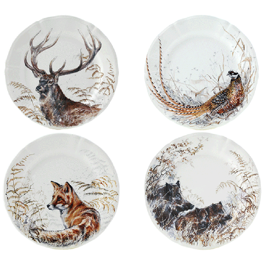 dessert plates assorted, Game - set of 4