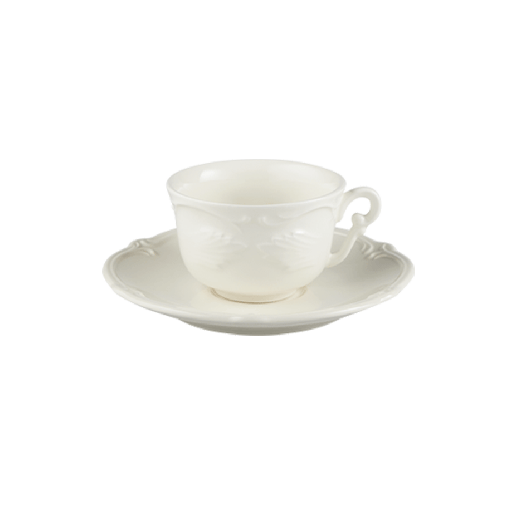 Espresso cup & saucer- Rocaille blanc