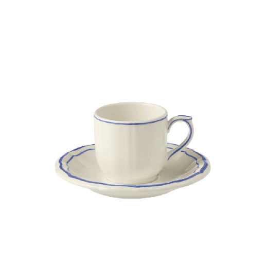 Box of 2 espresso cups & saucers - Filet Blue