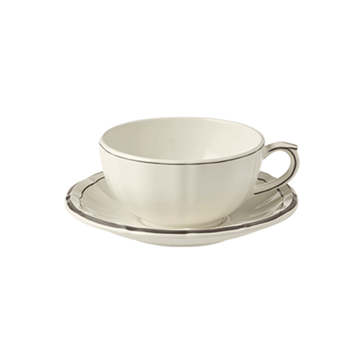 Box of 2 breakfast cups & saucers - Filet Taupe